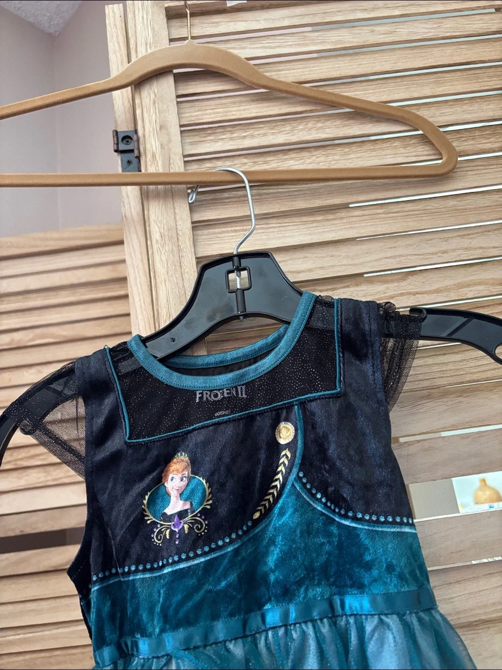 Disney Anna Teal & Black Girls' Costume Dress 5T